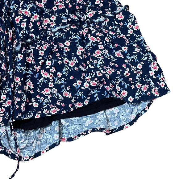 Altard State Floral Boho Paper Bag Lined Short Ruffle Trim Hi-Rise Women Small - Picture 4 of 8